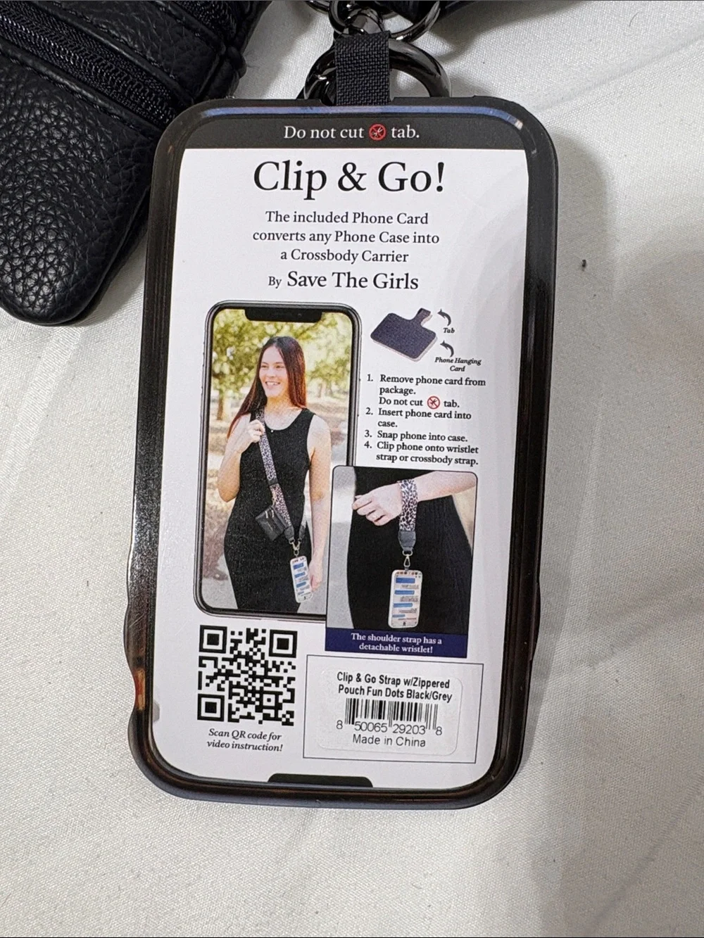 NWT!! SAVE THE GIRLS Clip & Go Strap w/Zippered Pouch